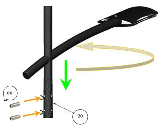 FONROCHE Lighting FLV4 Simple Bracket Solar Street Light -orientation
