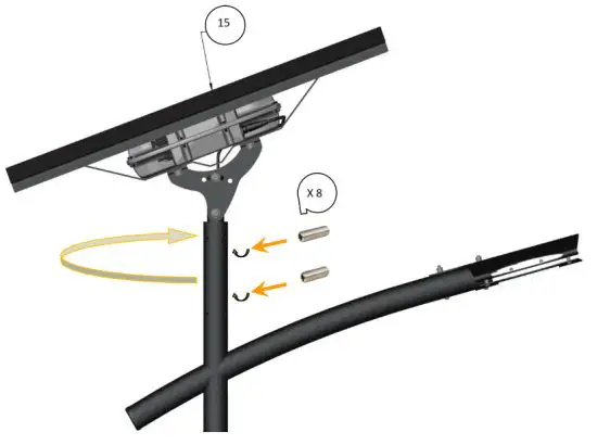 FONROCHE Lighting FLV4 Simple Bracket Solar Street Light - rient the PV