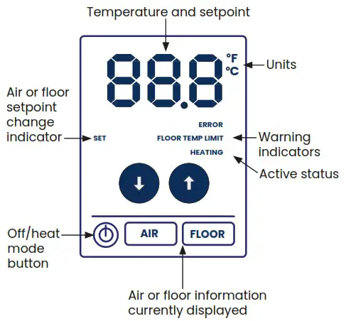 uponor A3100101 Heat-only Thermostat with Touchscreen - Thermostat display 1