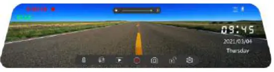 TOGUARD RM03 Touch Screen Streaming Video Rear View Mirror - dcamera preview