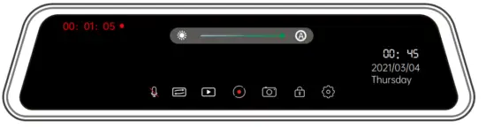TOGUARD RM03 Touch Screen Streaming Video Rear View Mirror - video recording