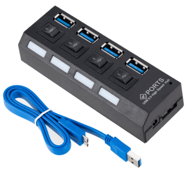 NEXIBO N-03 USB HUB 3.0 Multi USB Splitter 3 Hab Use Power Adapter