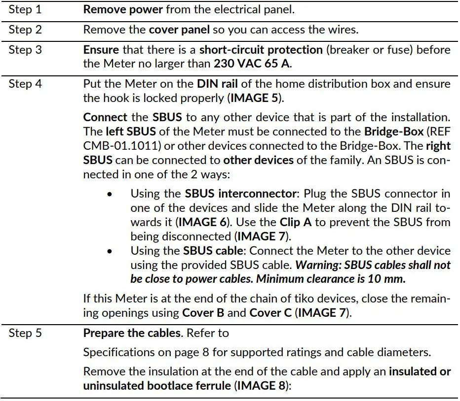 tiko Class C Active Power Meter User Manual - Installing the Meter