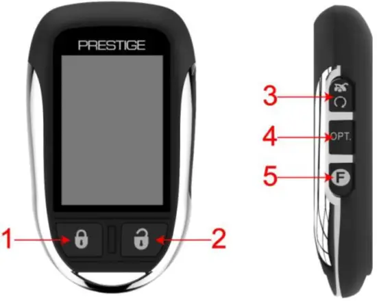PRESTIGE 18LCDSPTI 2 Way LCD Replacement Remote Control Transmitter - Fig