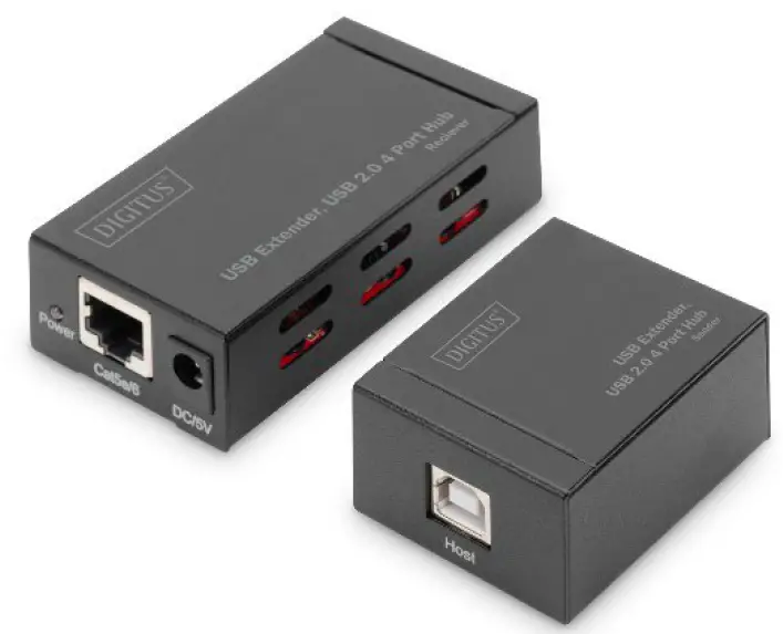 DIGITUS DA-70143 USB Extender USB 2.0 4-Port Hub Installation product