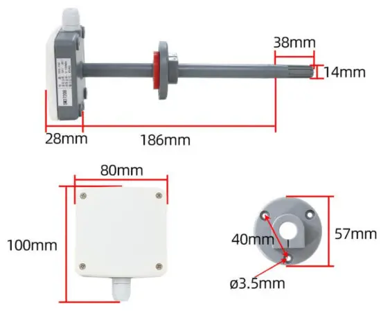 SONBEST SM3700M Pipeline single temperature sensor - Product Size