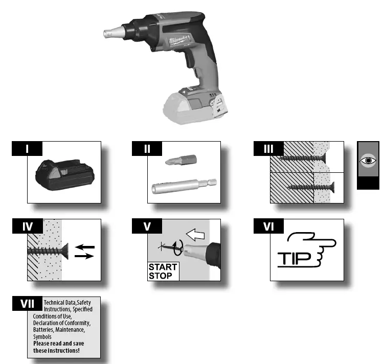 milwaukee M18 FSG Cordless Drywall Screwgun fig 1