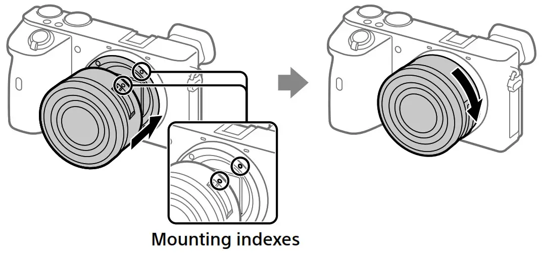 SONY ax 6600 Interchangeable Lens - Attaching a lens