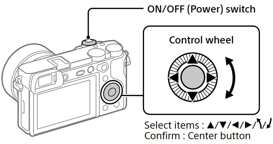 SONY ax 6600 Interchangeable Lens - Setting the language and the clock