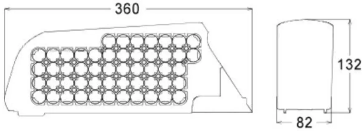 THLB ebike 28 Lithium ion Battery Pack - Size
