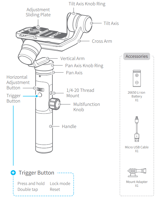 FEIYUTECH G6 Plus 3 Axis Stabilized Handheld Gimbal for Camera - 1