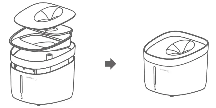 PETTADORE Hydrate Ultra 2 Drinking Fountain - assmabley