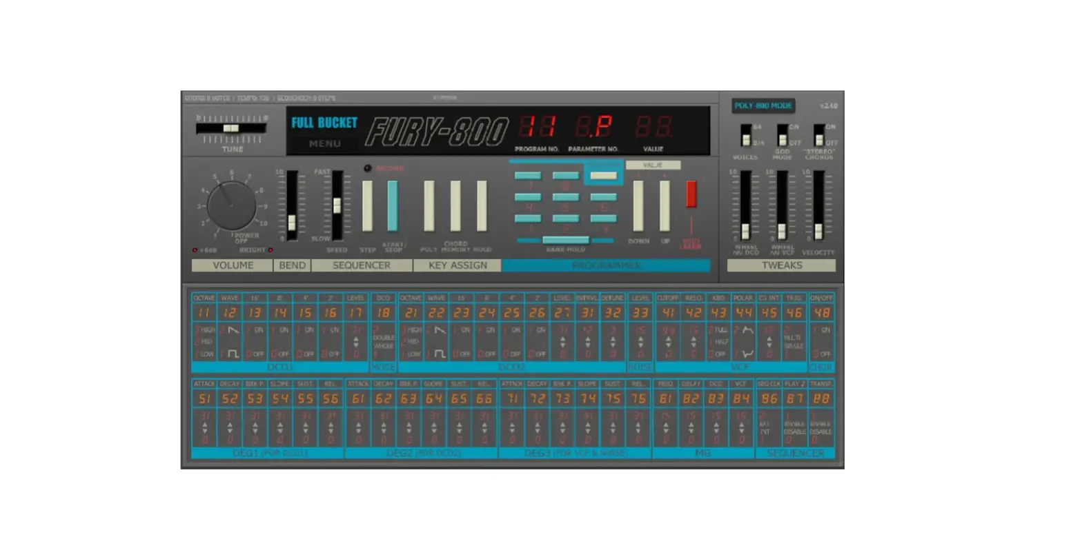 Fullbucket Fury-800 Polyphonic Synthesizer User Manual