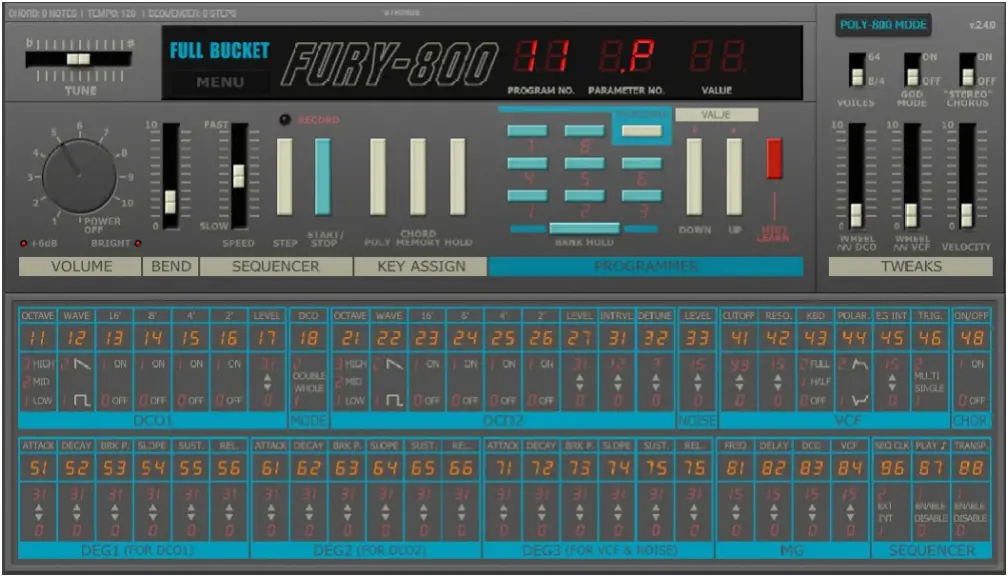 fullbucket Fury-800 Polyphonic Synthesizer
