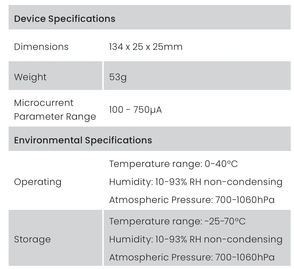 TENS-K-UNIWAND Target Fine Lines and Wrinkles for a Non-Invasive Facelift - TechnicalSpecification