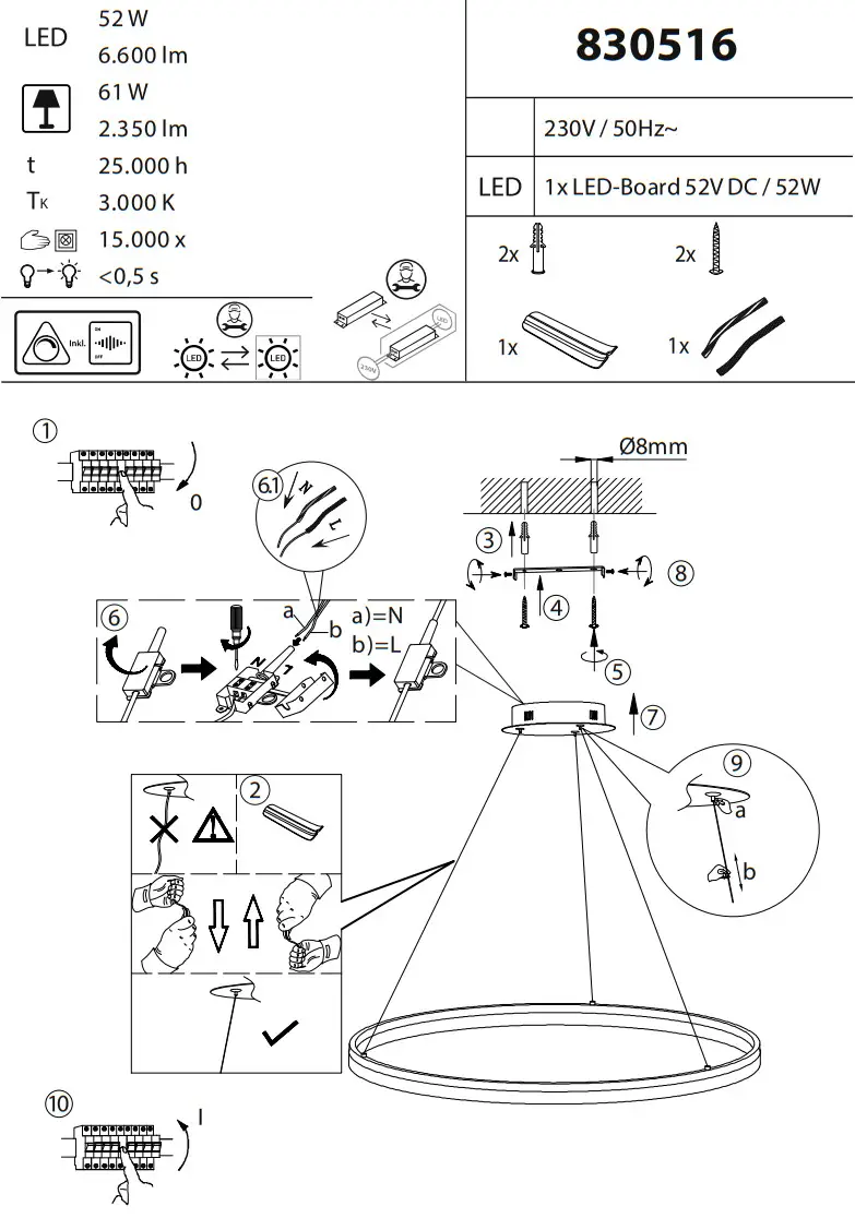 Paul Neuhaus Titus LED Pendant Light - fig 1