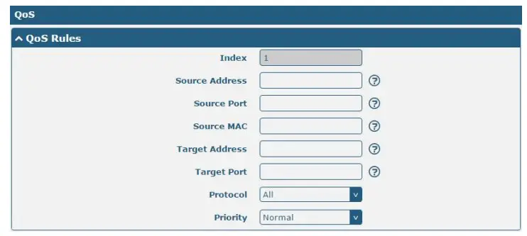 QoS robustel App - QoS rule