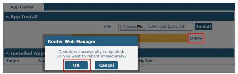 QoS robustel App -window