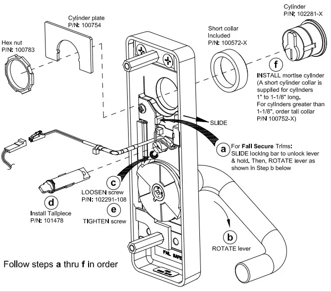 DETEX EU2W Lever Trim Electric Unlock