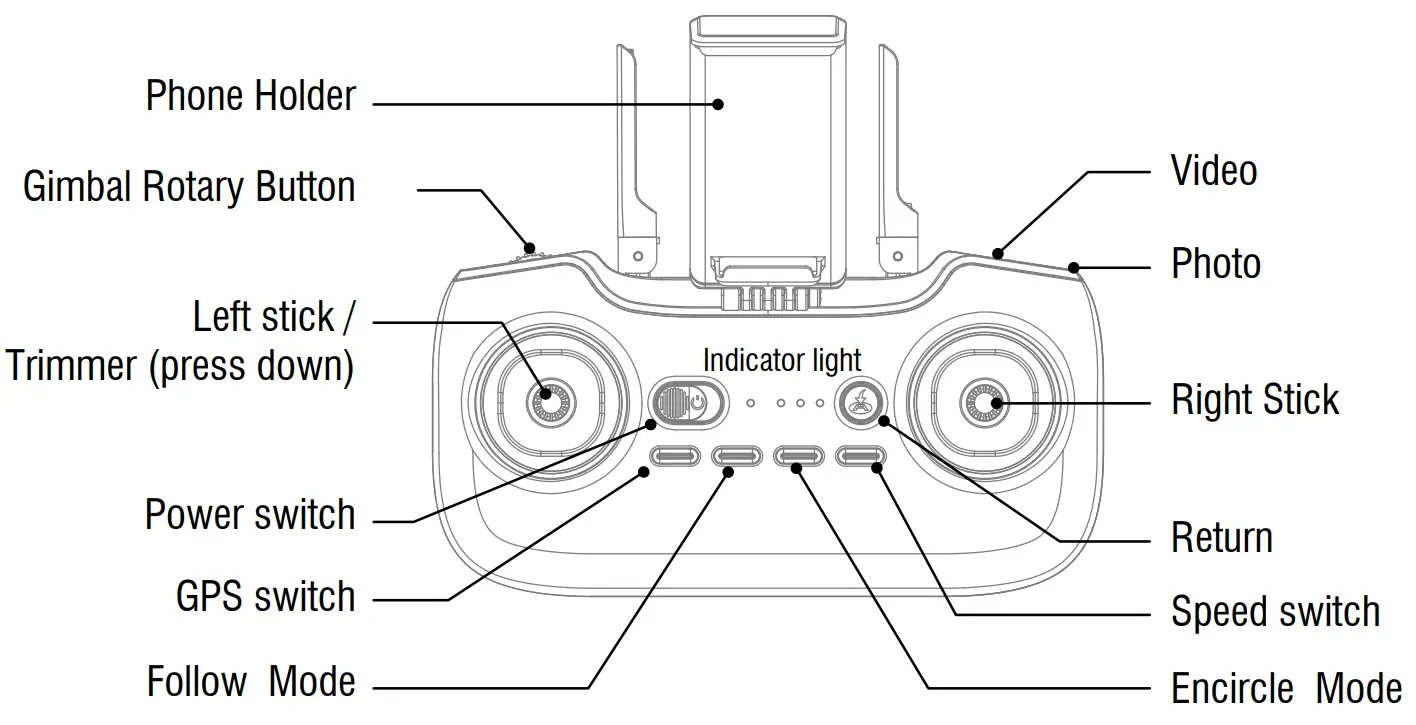udiRC U38S GPS Drone - Transmitter
