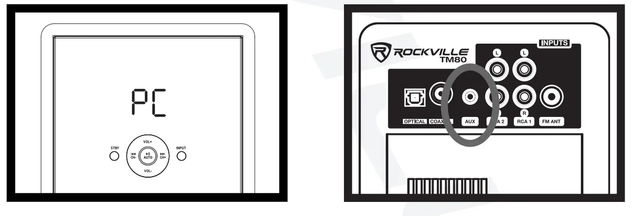 Rockville TM80W White Powered Home Theatre Tower Speakers-12