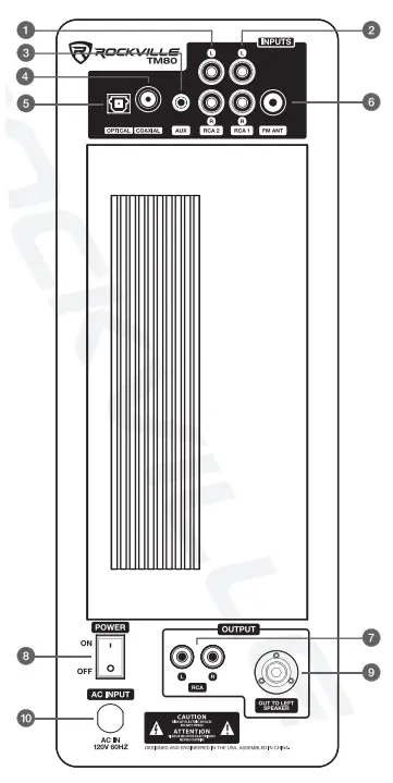 Rockville TM80W White Powered Home Theatre Tower Speakers-3