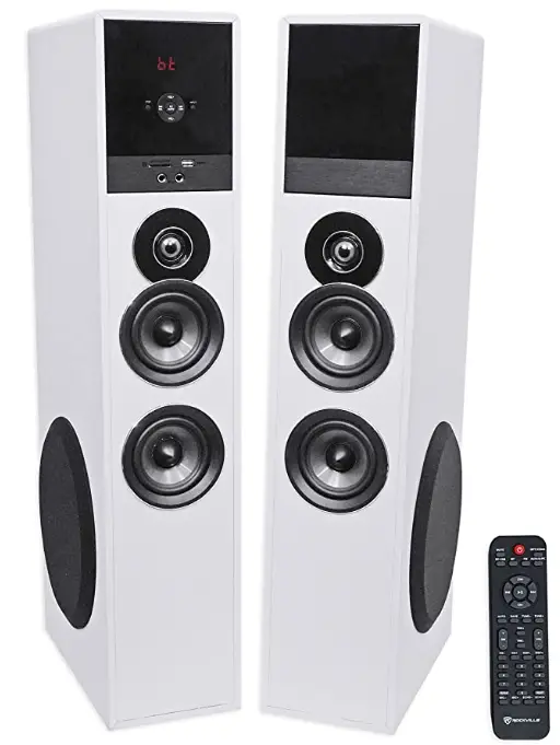 Rockville TM80W White Powered Home Theatre Tower Speakers-PRODUCT