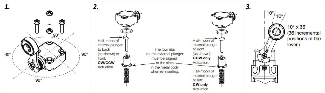 Honeywell 81521 Micro Switch Global Limit Switches Instruction Manual - FIELD ADJUSTABLE HEAD