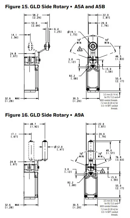 Honeywell 81521 Micro Switch Global Limit Switches Instruction Manual - Figure 15,16