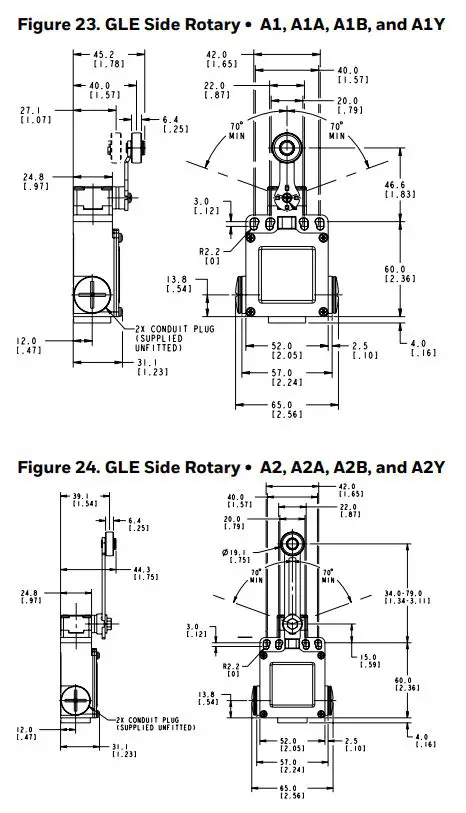 Honeywell 81521 Micro Switch Global Limit Switches Instruction Manual - Figure 23,24