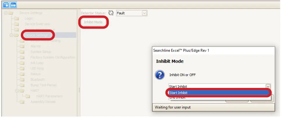 Honeywell Searchline Excel Plus Device Type Manager - tart Inhibit