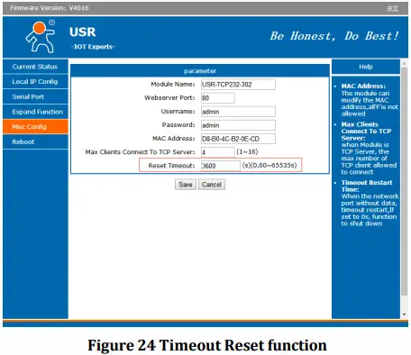 Timeout Reset function