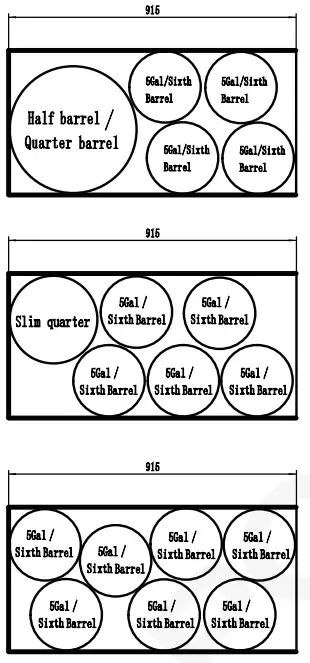 POLAR GE632 GE633 Beer Dispenser - Beer keg layout-2