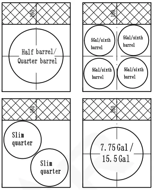 POLAR GE632 GE633 Beer Dispenser - Beer keg layout