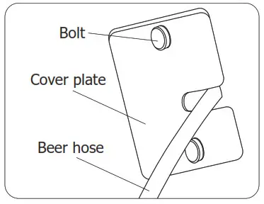 POLAR GE632 GE633 Beer Dispenser - Connecting the beer tower - 7