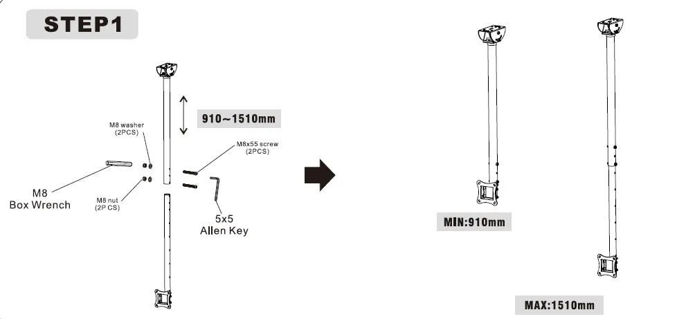 av-link TC602 Ceiling Mount TV Bracket 2