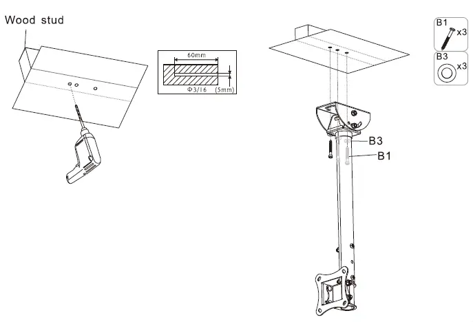 av-link TC602 Ceiling Mount TV Bracket 5