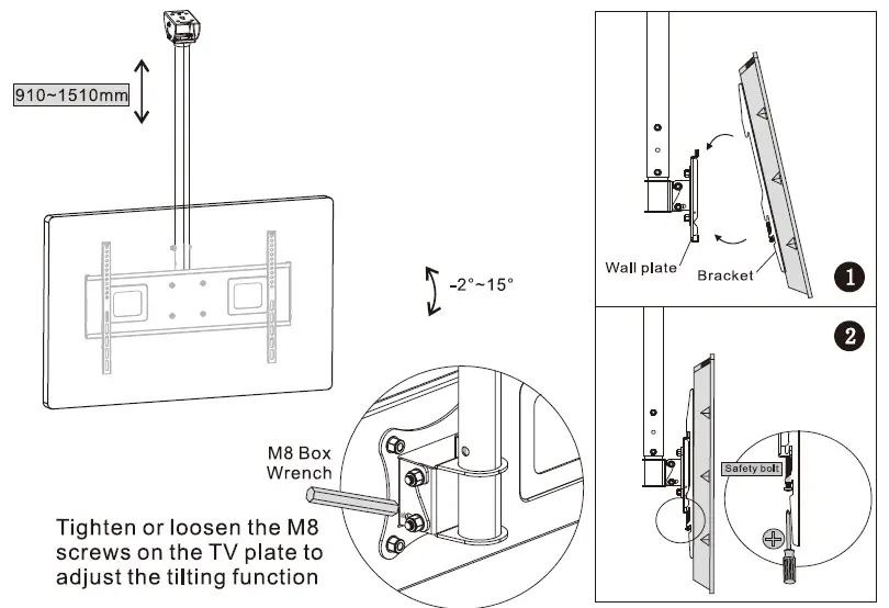 av-link TC602 Ceiling Mount TV Bracket 9