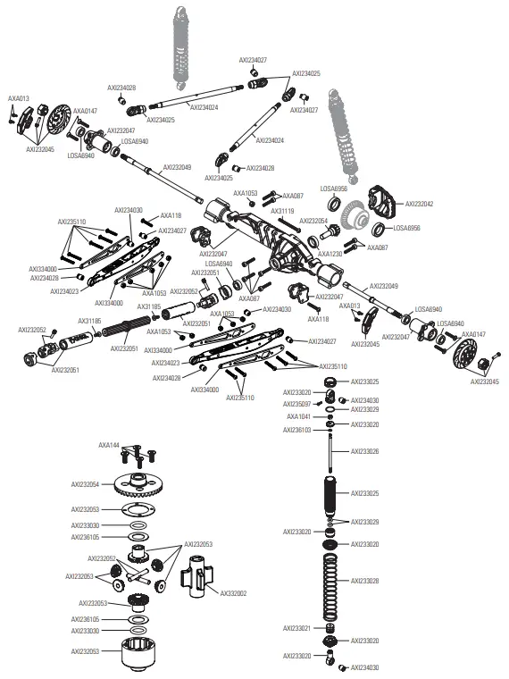 HORIZON AXI03009 RBX10 RYFT 1 10 Scale Rock Bouncer - PARTS DIAGRAM 2.01