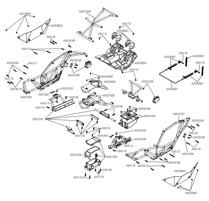 HORIZON AXI03009 RBX10 RYFT 1 10 Scale Rock Bouncer - PARTS DIAGRAM3