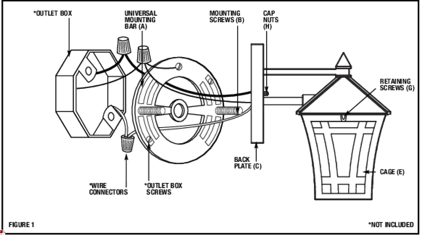 SeaGull Lighting HC-1573 Herrington 1-Light 10-in Black Outdoor Wall Light 01
