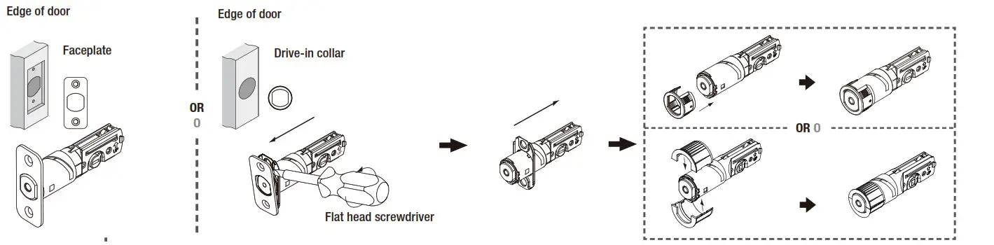 Feikeer G00 KPDA619A XP Electronic Keypad Keyed Deadbolt - INSTALLING THE LATCH