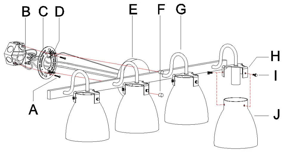 ZEVNI L3E3QNBAW4590SR7 28.5-in 4-Light Gold Contemporary Vanity Light - fig 2