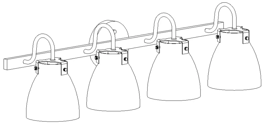 ZEVNI L3E3QNBAW4590SR7 28.5-in 4-Light Gold Contemporary Vanity Light