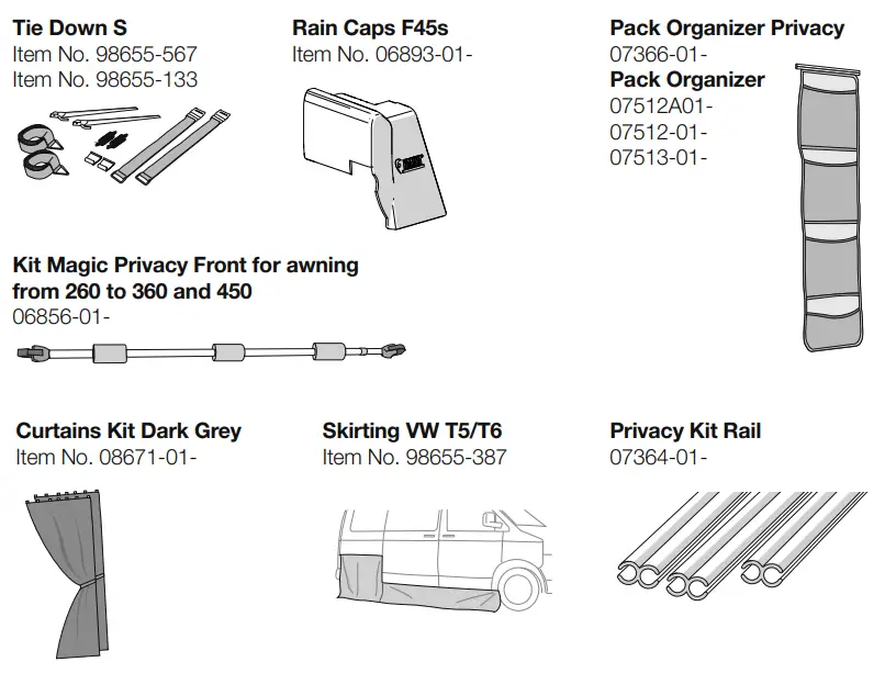 FIAMMA F45S 260 Privacy Room Light 260 Van To Fit To-fig10