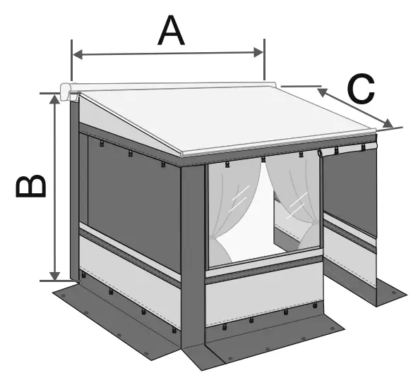 FIAMMA F45S 260 Privacy Room Light 260 Van To Fit To-fig2