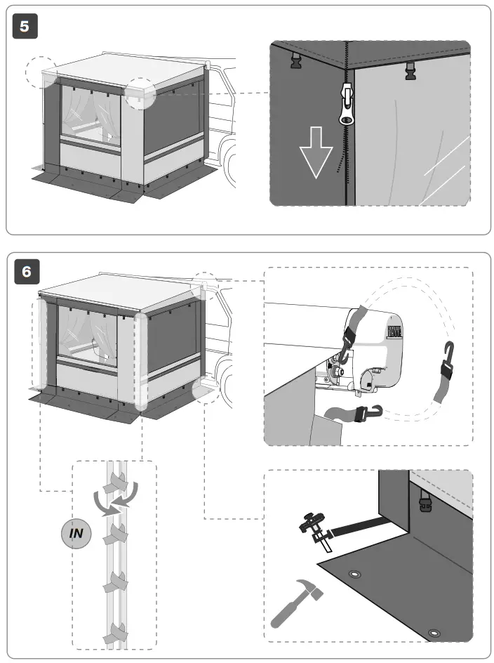 FIAMMA F45S 260 Privacy Room Light 260 Van To Fit To-fig5