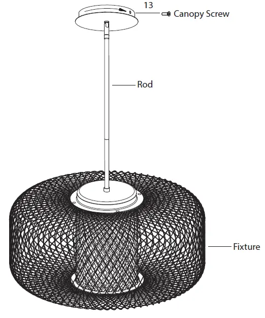SCHONBEK S7822-18H Kodo 22 Inch Wide LED Cage Pendant 5