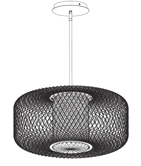 SCHONBEK S7822-18H Kodo 22 Inch Wide LED Cage Pendant