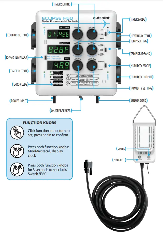 autopilot ECLIPSE F60 Digital Environmental Controller - BOX